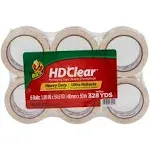 Duck Heavy-Duty Carton Packaging Tape, 1.88" x 55yds, Clear, 6