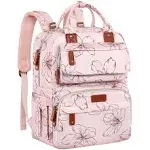 Diaper Bag Backpack, Large Pink Diaper Bag Backpack, Floral Printed Backpack