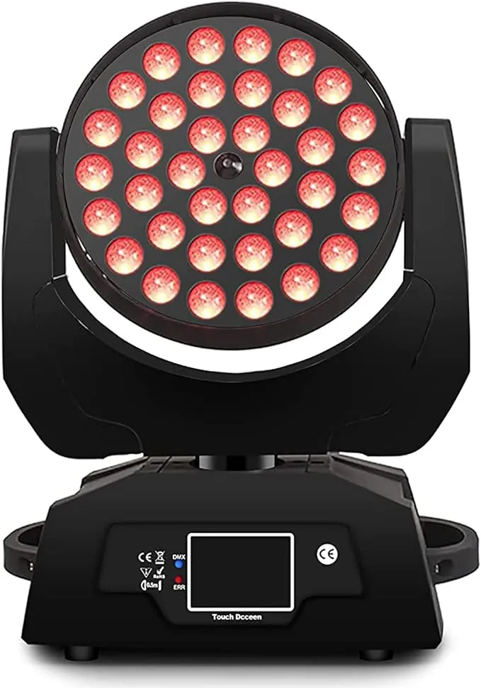 Moving Head Light LED 36X18W Wash Zoom Effect (15-90 Degree) DJ Lights RGBWA+UV 