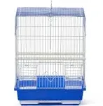 Compact Bird Cage with Removable Tray - Blue &amp; White Design - 12&#034;L x 9&#034;W x 15&#034;H