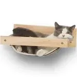 FUKUMARU Hammock Mounted Cat Beds and Perches, Wooden Wall Furniture, Stable Shelves for Sleeping, Playing, Climbing, and Lounging, Black Stripe