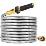 Rosy Earth Metal Garden Hose 25 FT - 304 Stainless Steel Water Hose 25 FT - Expandable Short Flexible Garden Hose,no Kink Explosion, no Bite