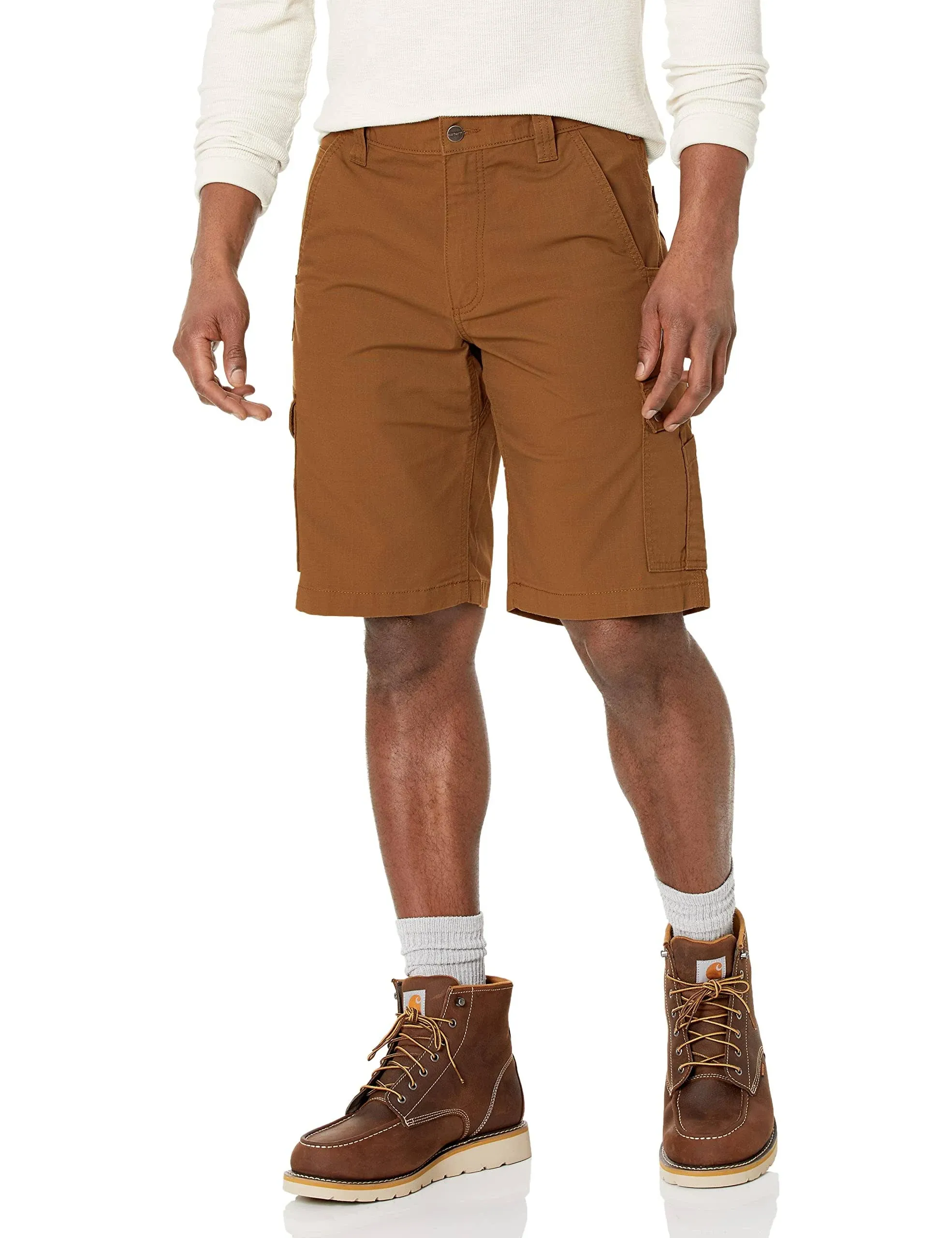 Carhartt Rugged Flex Men's 31 Brown Ripstop Cargo Work Shorts, Relaxed Fit