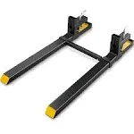 VEVOR 60" 4000 lbs Heavy Duty Pallet Forks with Adjustable Stabilizer Bar for Loader Bucket Skid Steer Tractor, Black