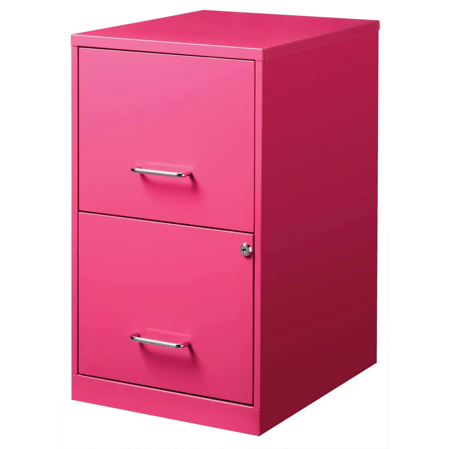 Office Dimensions 18" Deep 2 Drawer Metal File Cabinet, Pink