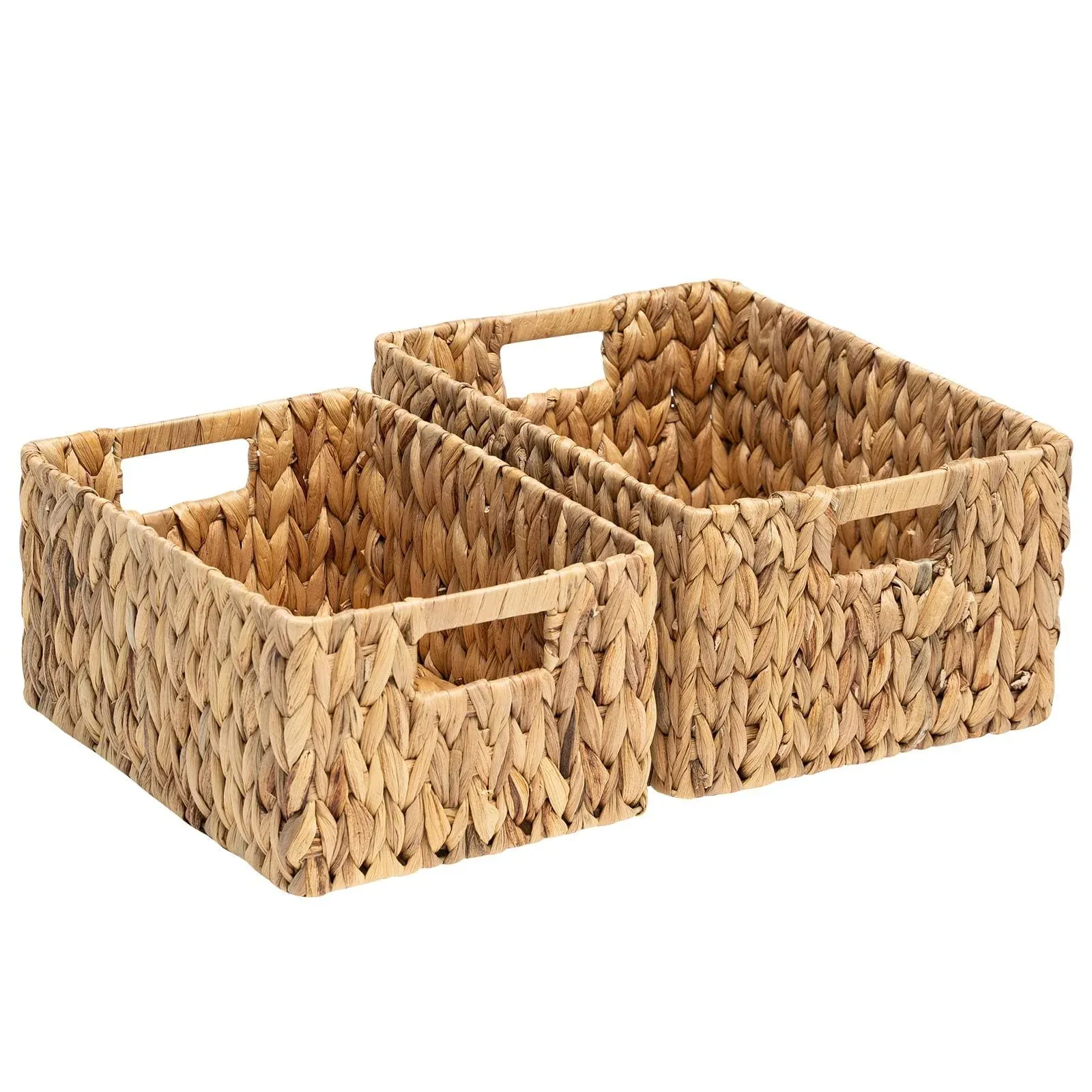 Fairyhaus Wicker Baskets 15X11X7", 2 Pack Handmade Big Wicker Storage Basket