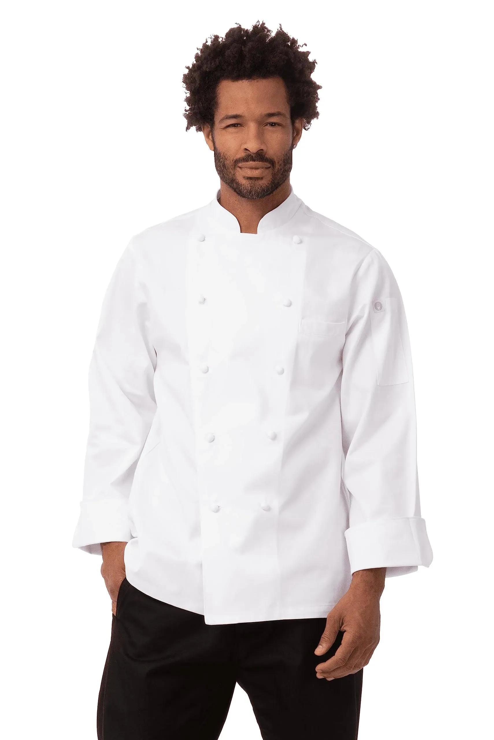 Chef Works Men's Henri Executive Chef Coat, White, 46