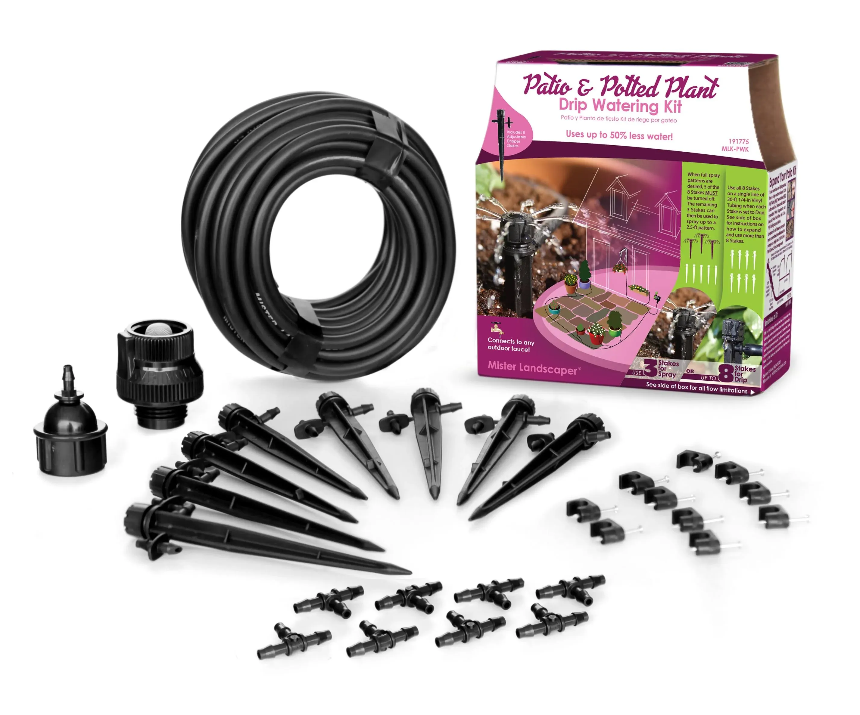 Mister Landscaper MLK-PWK Patio & Potting Plant Drip Irrigation Watering Kit