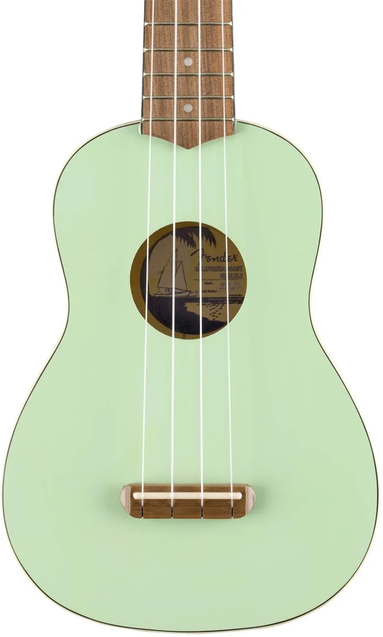 New Fender® Venice Soprano Acoustic Ukulele Surf Green