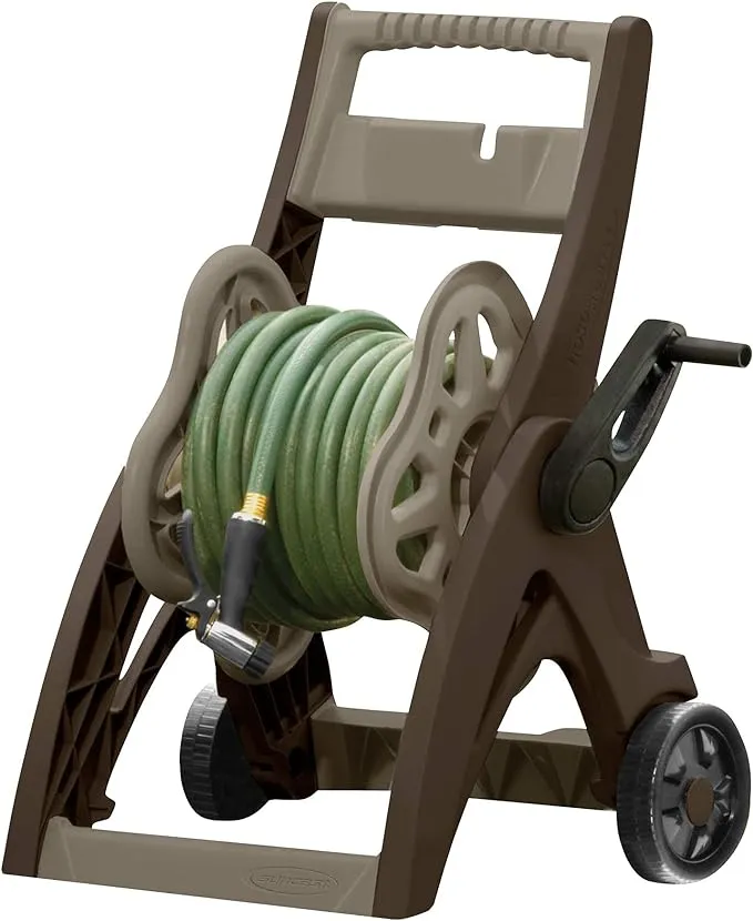 Klz_klz 150 ft. Hose Reel Cart and Hideaway, Brown, Green