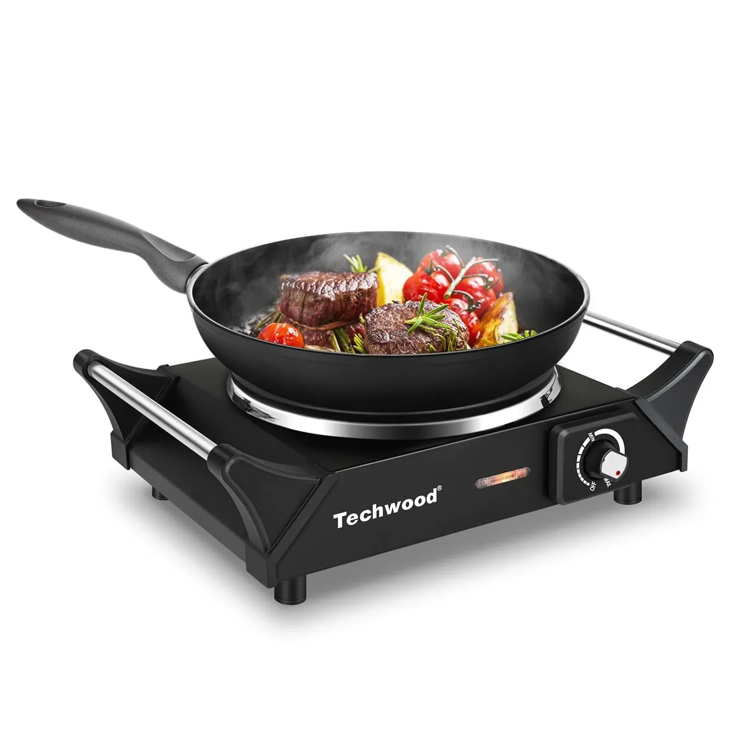 Hot Plate, Techwood Electric Stove for Cooking, 1500W Countertop Single Burner ...