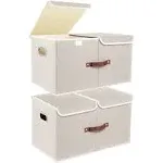 TYEERS Extra Large Collapsible Storage Bins with Lids and Compartments, Organizing Bins for Closet Storage, Clothes Storage, Cub