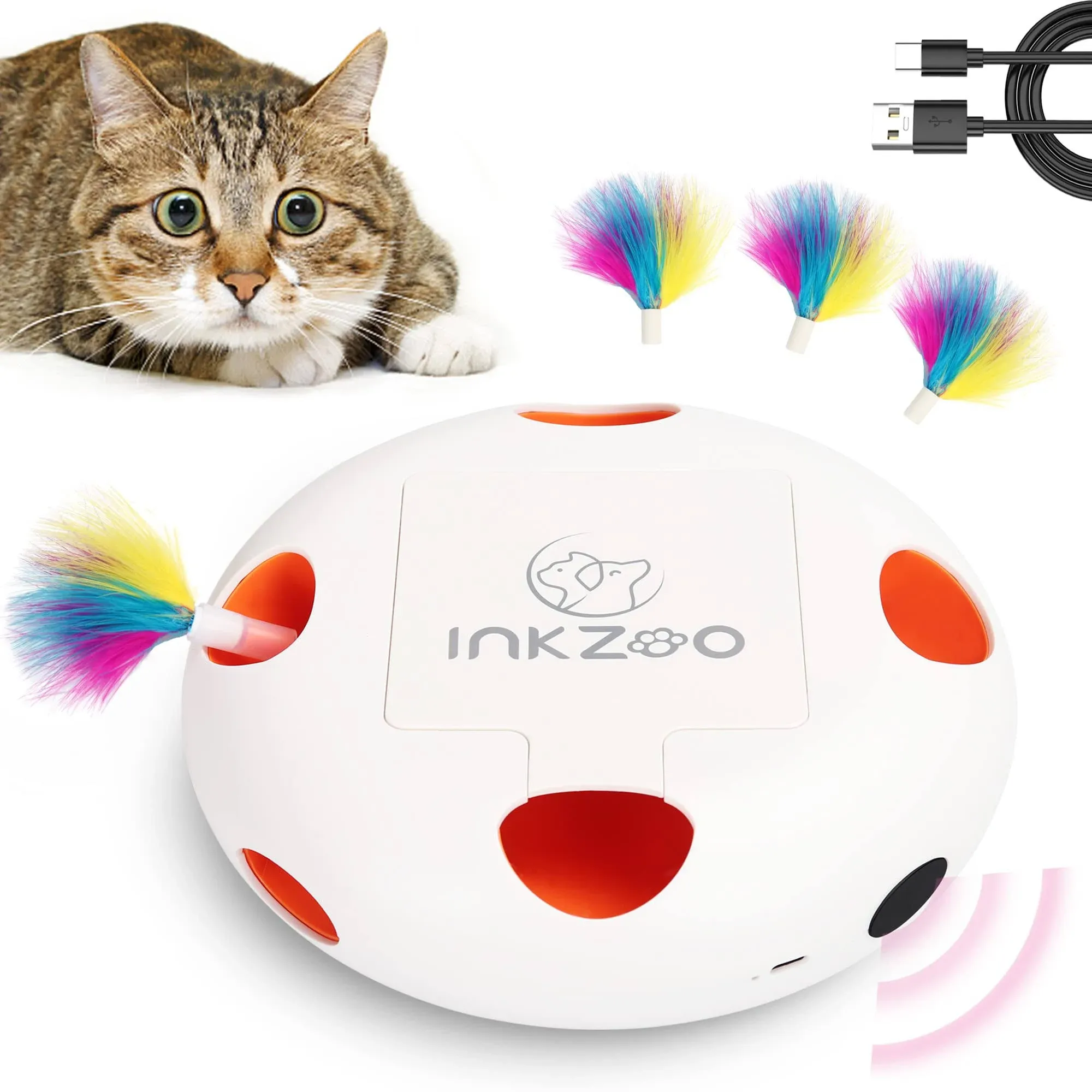 INKZOO Cat Toys, Interactive Cat Toys for Indoor Cats, Ultra Fun Smart ...