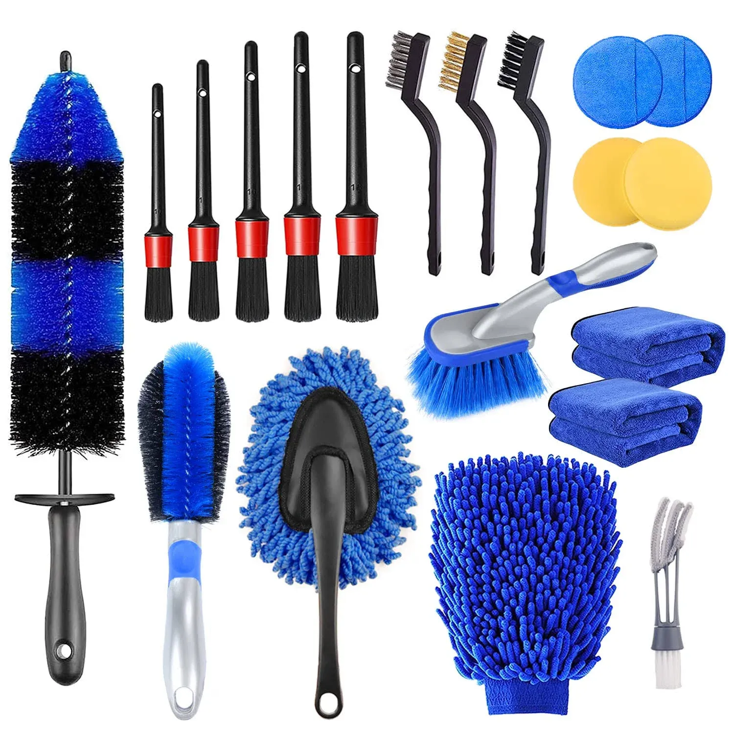 TTRCB 20pcs Car Detailing Brush Set, Car Wheel Tire Brush Set, Car Detailing Kit ...