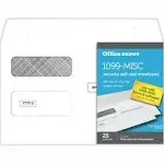 Office Depot Brand Double-Window Self-Seal Envelopes for Form 1099, 5-5/8"H x 9"W, White, Pack of 25 Envelopes