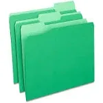 Staples File Folders, 1/3-Cut Tab, Letter size, Green, 100/Box (ST224543-CC)