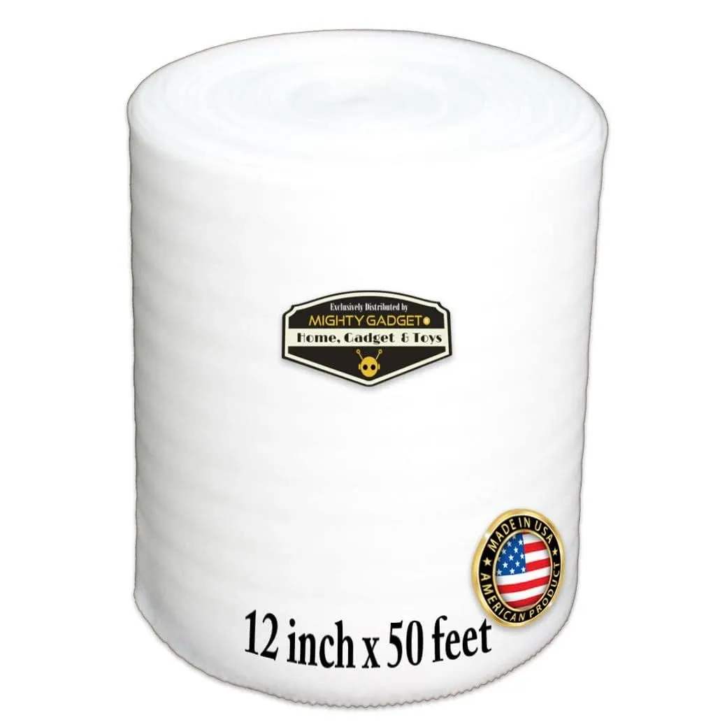 Mighty Gadget Foam Wrap Roll 12" Wide x 50' ft 1/16" Thickness Perforated Every 12"