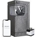 WILLOWYBE Portable Steam Sauna with Bluetooth Control, 4L KingPower Steamer, Body Tent, Foldable Chair | Personal Home Spa(Dark Grey)