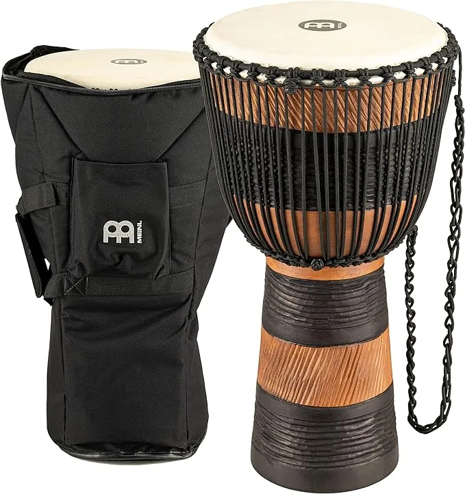 Meinl Earth Rhythm Original African-Style Rope-Tuned Wood Djembe with Bag Large