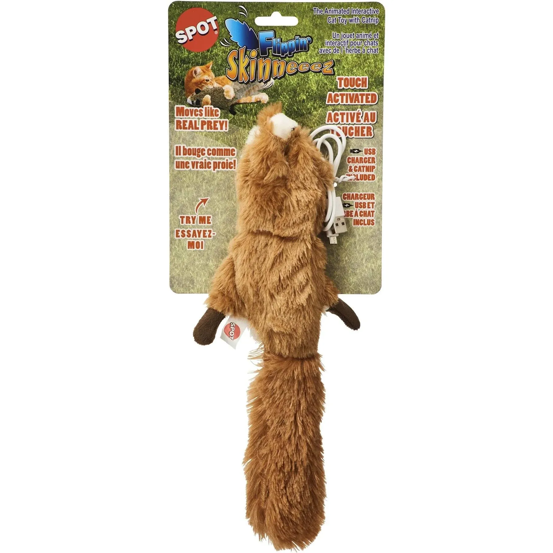 "Flippin' Skinneeez Squirrel Interactive Cat Toy"