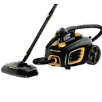 McCulloch MC1375 Canister Steam Cleaner with 20 Accessories, Extra-Long Power Cord, Chemical-Free Cleaning for Most Floors, Counters, Appliances, Windows, Autos, and More, 1-(Pack), Black