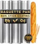 Eparé French Baguette Bread Pan for Baking - 15" x 5" Non Stick French Bread Baking Pan - Perforated Long Italian Bread Pan - Baquette Baking Pan Tool - US Company