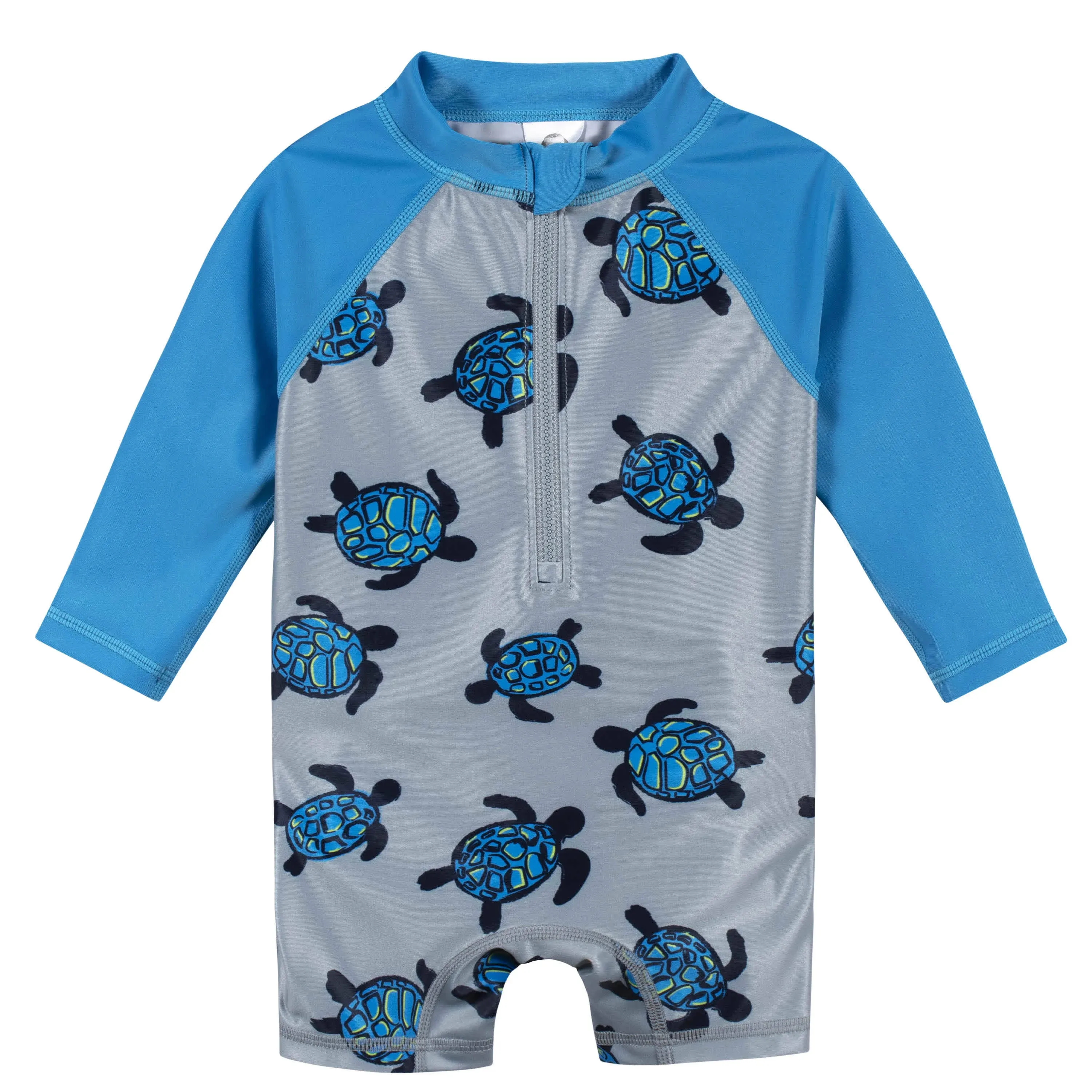 Gerber baby-boys Toddler Long Sleeve One Piece Sun Protection Rashguard Swimsuit