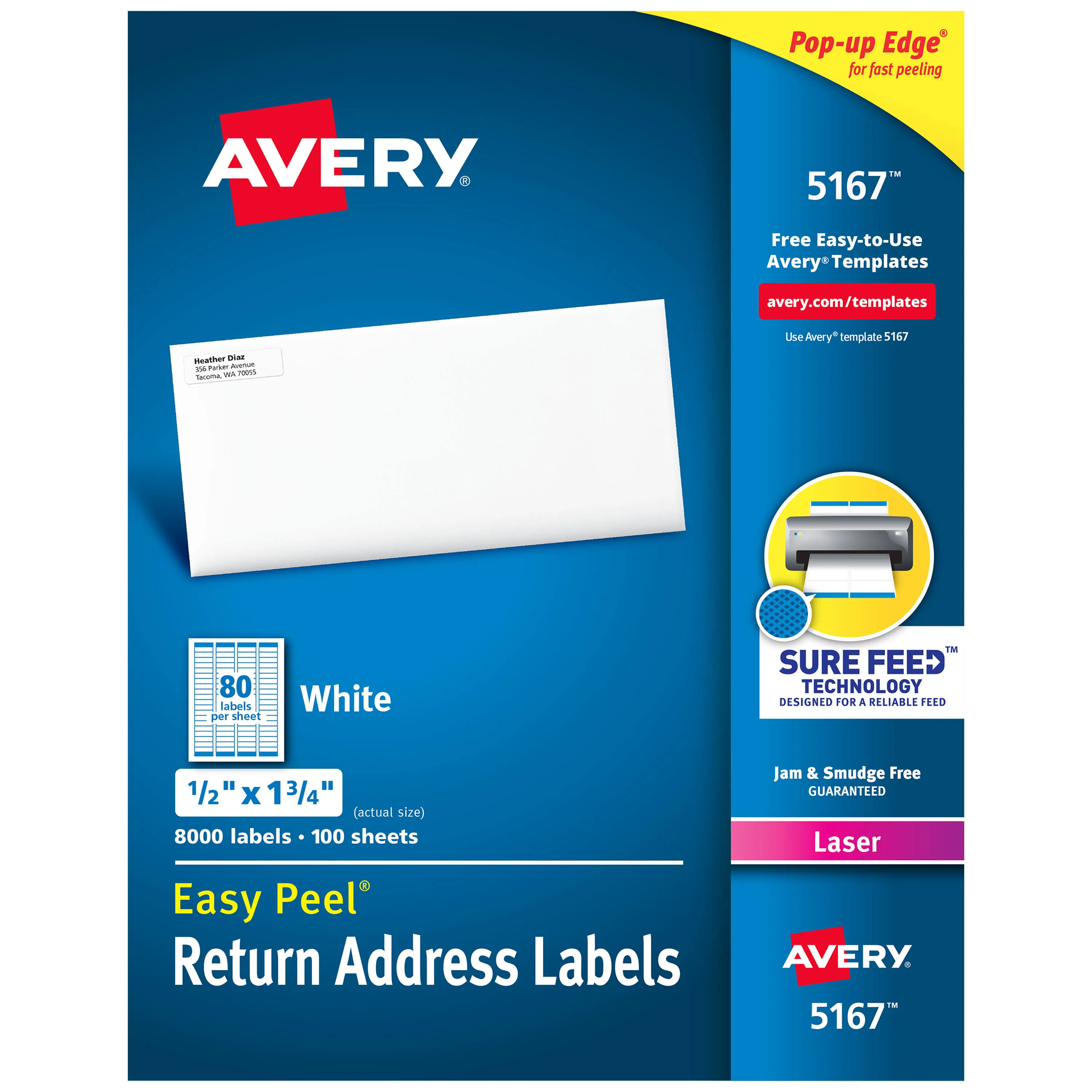 Avery Easy Peel Return Address Labels with Sure Feed Technology