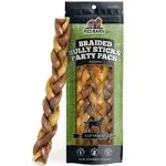 Redbarn Pet Products All Natural 8-12" Braided Bully Sticks for Medium & Large Dogs - Healthy Long Lasting Beef Chews Variety Party Pack - Single