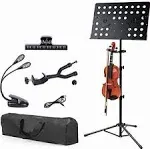 Sheet Music Stand with Violin Hanger, Folding Music Stand, Portable Fo...