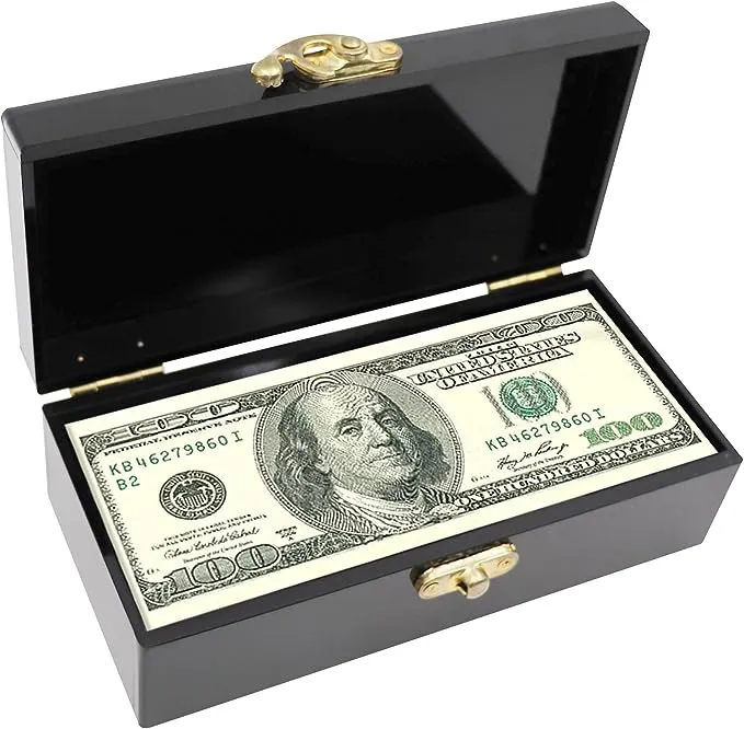 Black Acrylic Lockable Cash Box, Money Box for Cash, Money Holder, Cash Organize