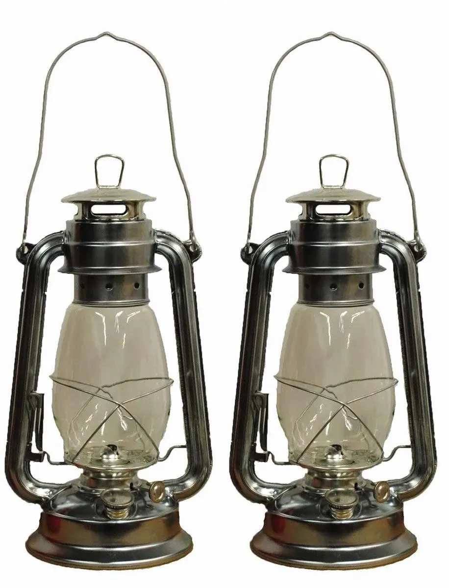 Shop4omni Silver Hurricane Kerosene Oil Lantern Emergency Hanging Light/Lamp - 12 ...