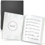 CRANBURY 9x12 Sheet Music Binder – Spiral Bound, Lay Flat, Dual 9x12&#034;, Black 