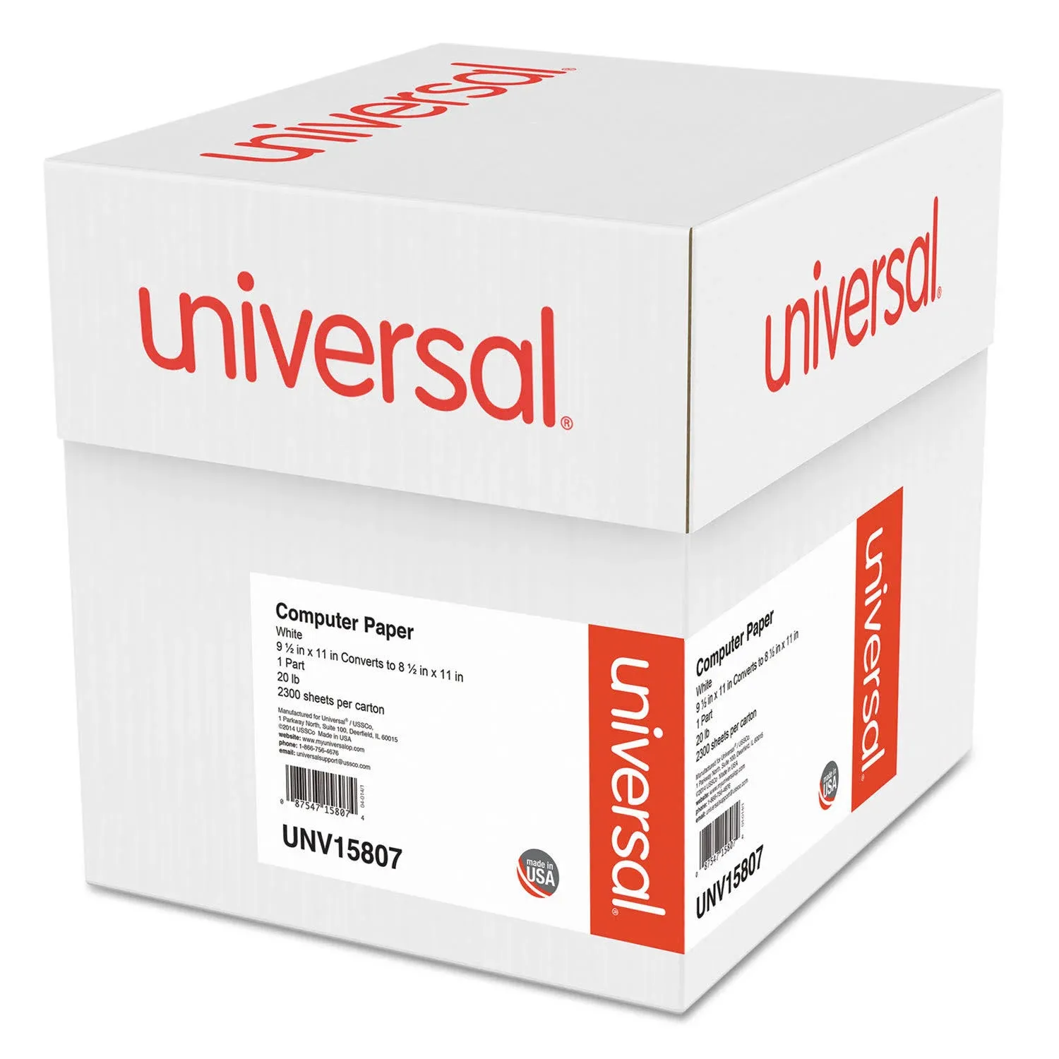 Universal UNV15807 computer paper, lettered perforated, white, 2300 sheets