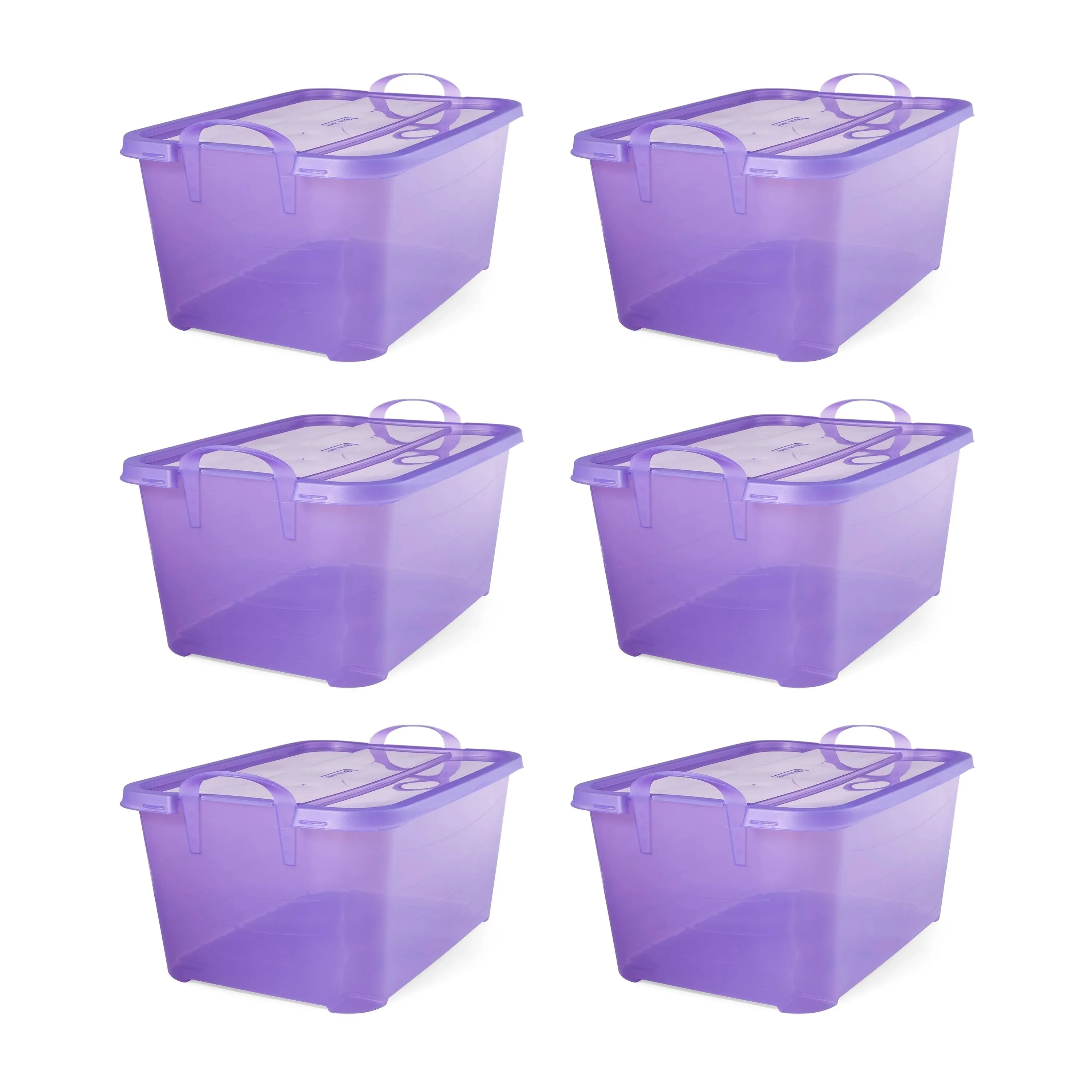 Life Story Purple Stackable Closet & Storage Box 55 Quart Containers (6 Pack)