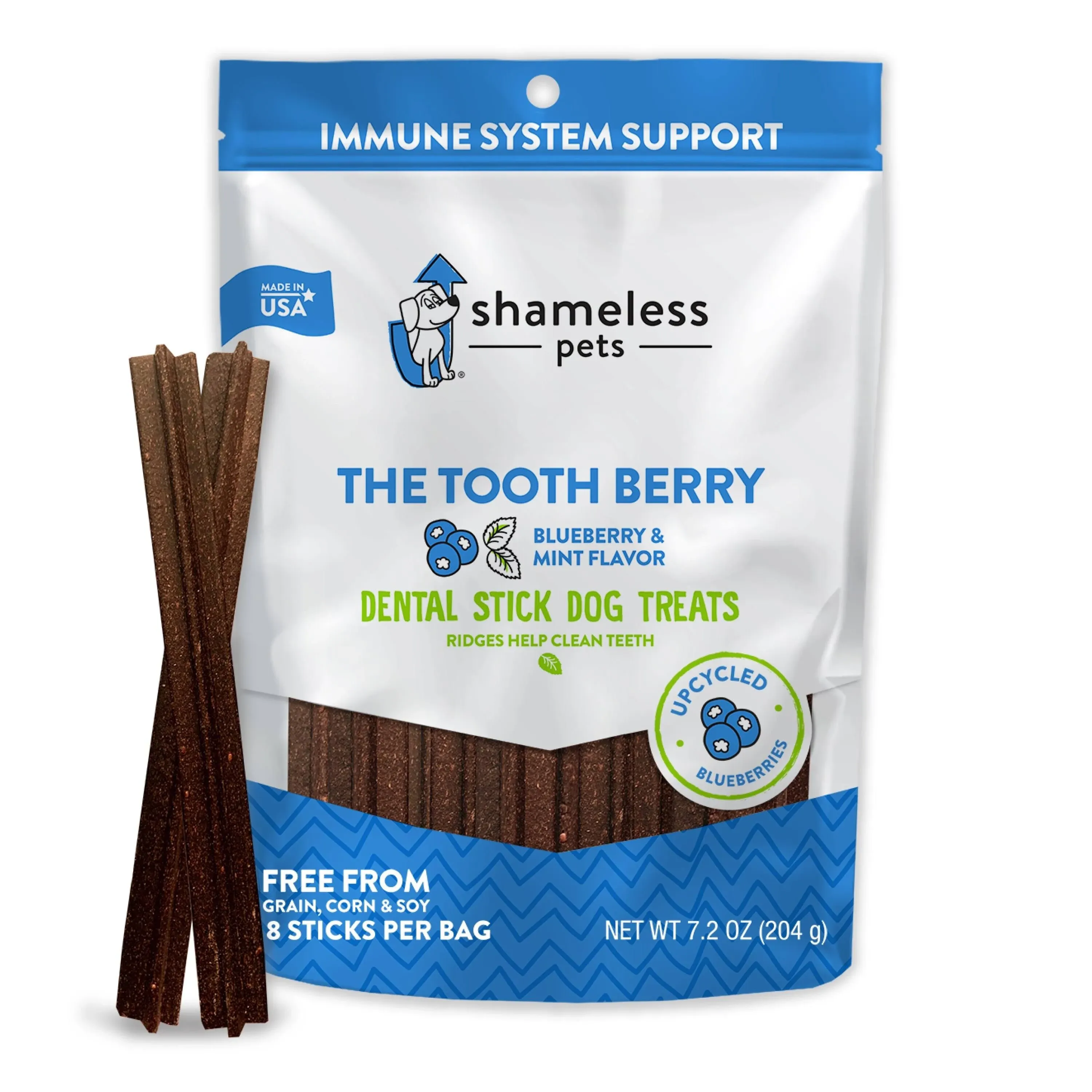 Dental Treats for Dogs, the Tooth Berry - Healthy Dental Sticks with Immune Supp