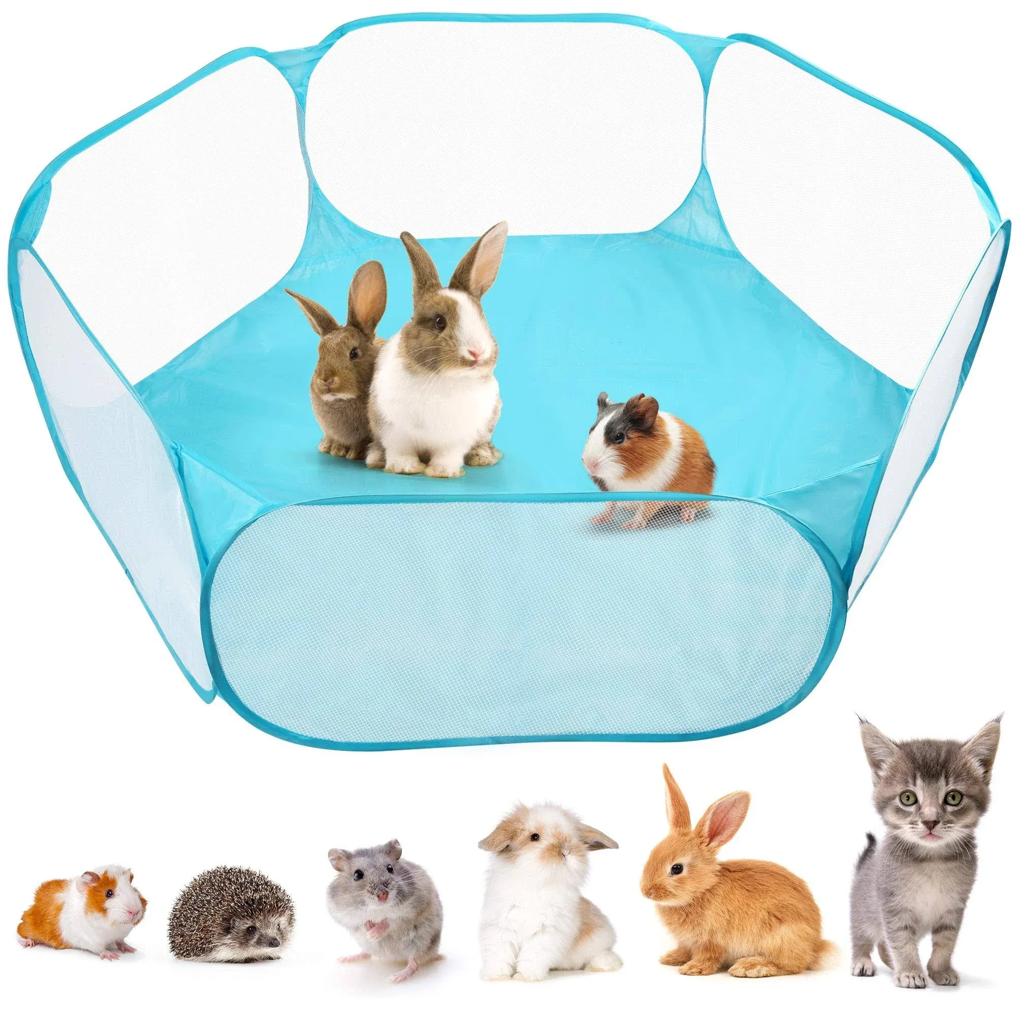 Small Animals Tent Cage Breathable Pet Playpen Pop Open Exercise Fence Rabbits