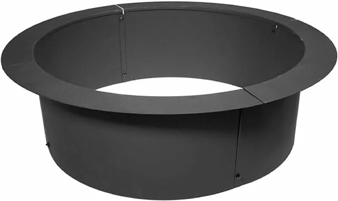 Titan Great Outdoors 33" Diameter Steel Fire Pit Liner Ring Heavy Duty DIY In-Ground Outdoor Build Your Own Bonfire