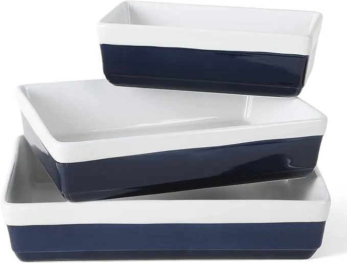 Martha Stewart 3 Piece Stoneware Bakeware Set Color: Cobalt 99434.03R