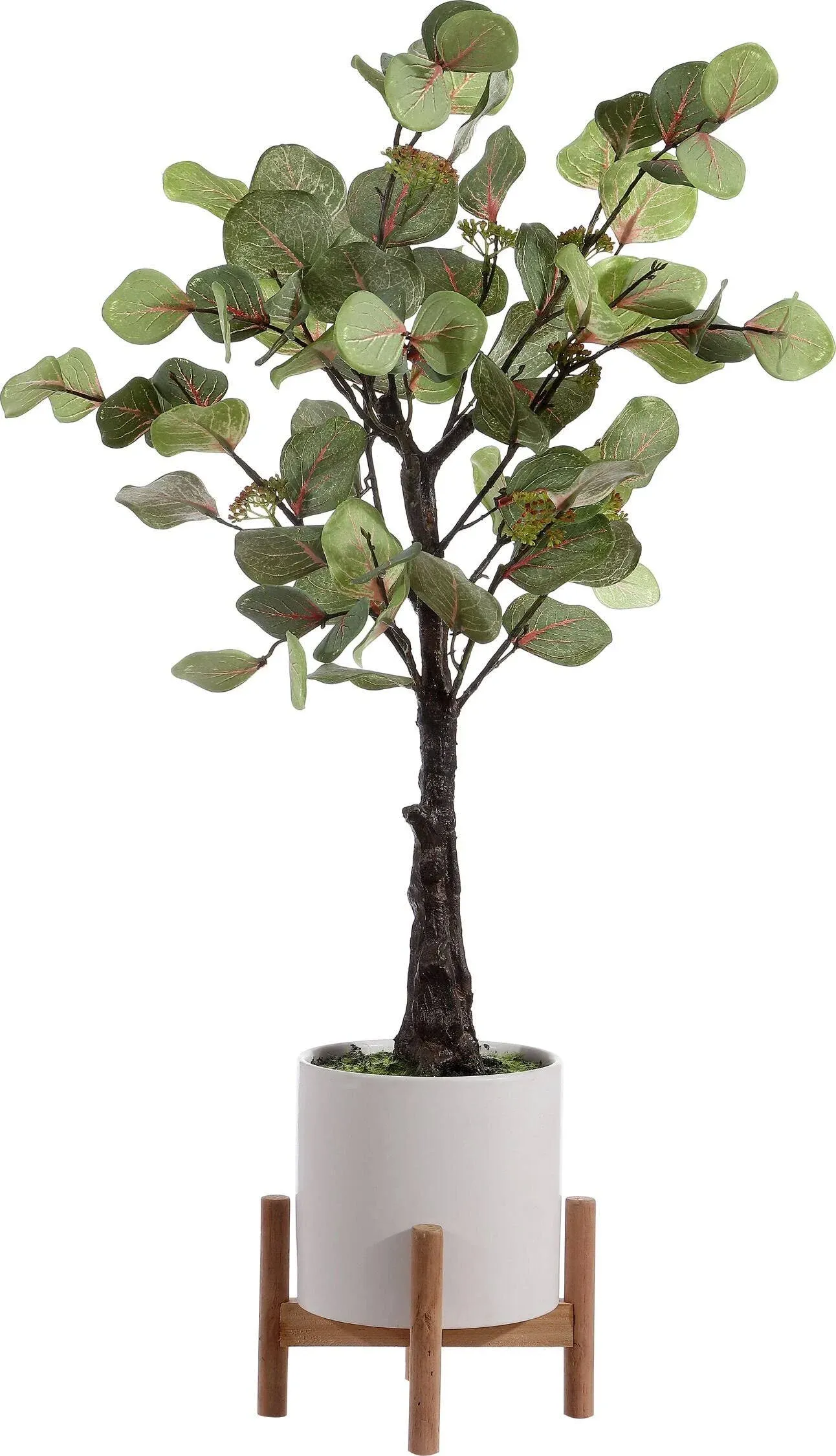 Faux Eucalyptus Potted Tree - Lifelike Indoor Accent Plant for Effortless Home Decor Elegance