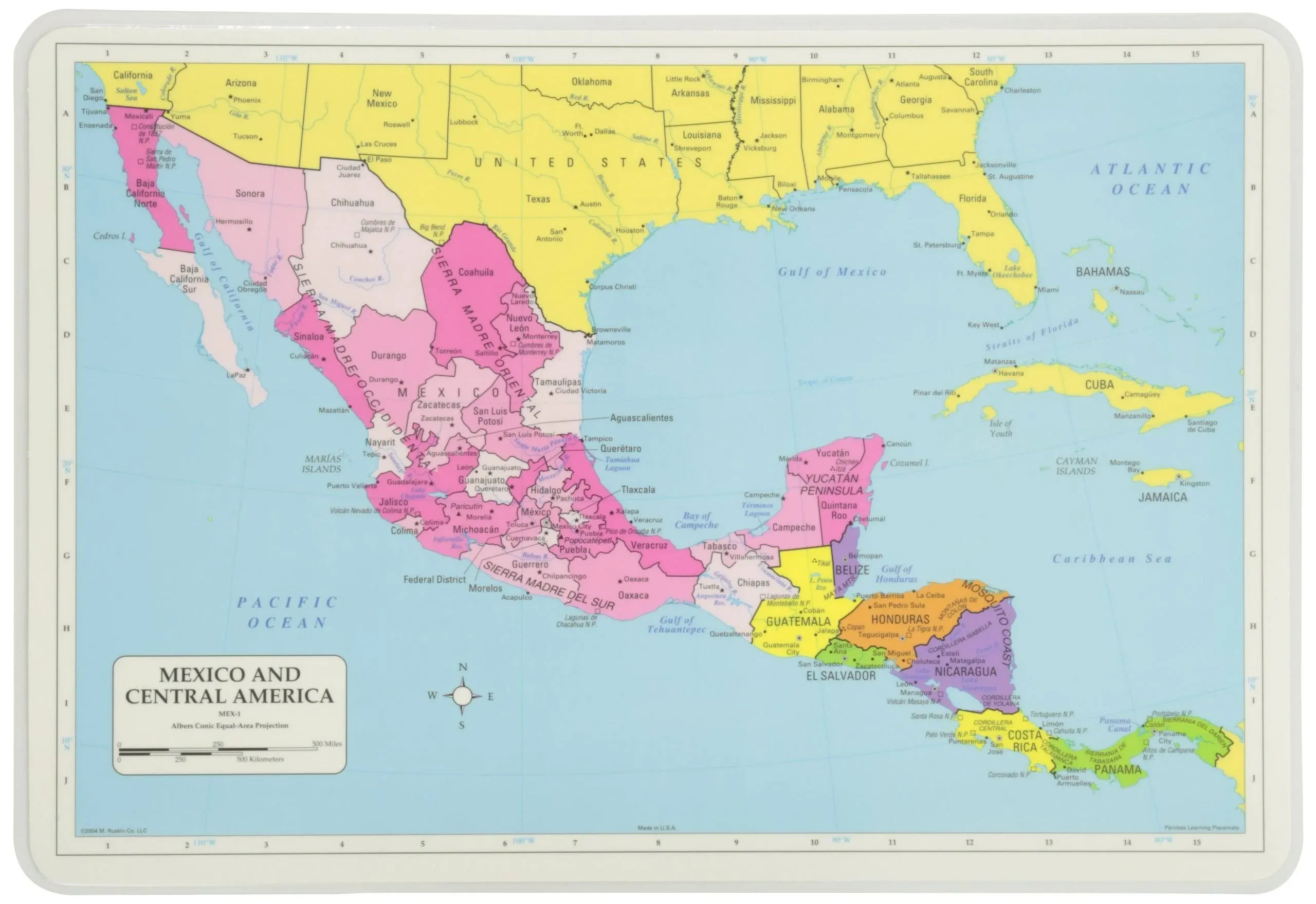 Painless Learning Mexico and Central America Placemat