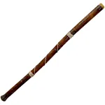 World Percussion Hand-Fired Modern Didgeridoo - Beeswax Mouthpiece - Easy Player! - Key of D, Brown