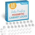 New Vmaisi 16 Pack Baby Child Safety Magnetic Cabinet Locks Sealed