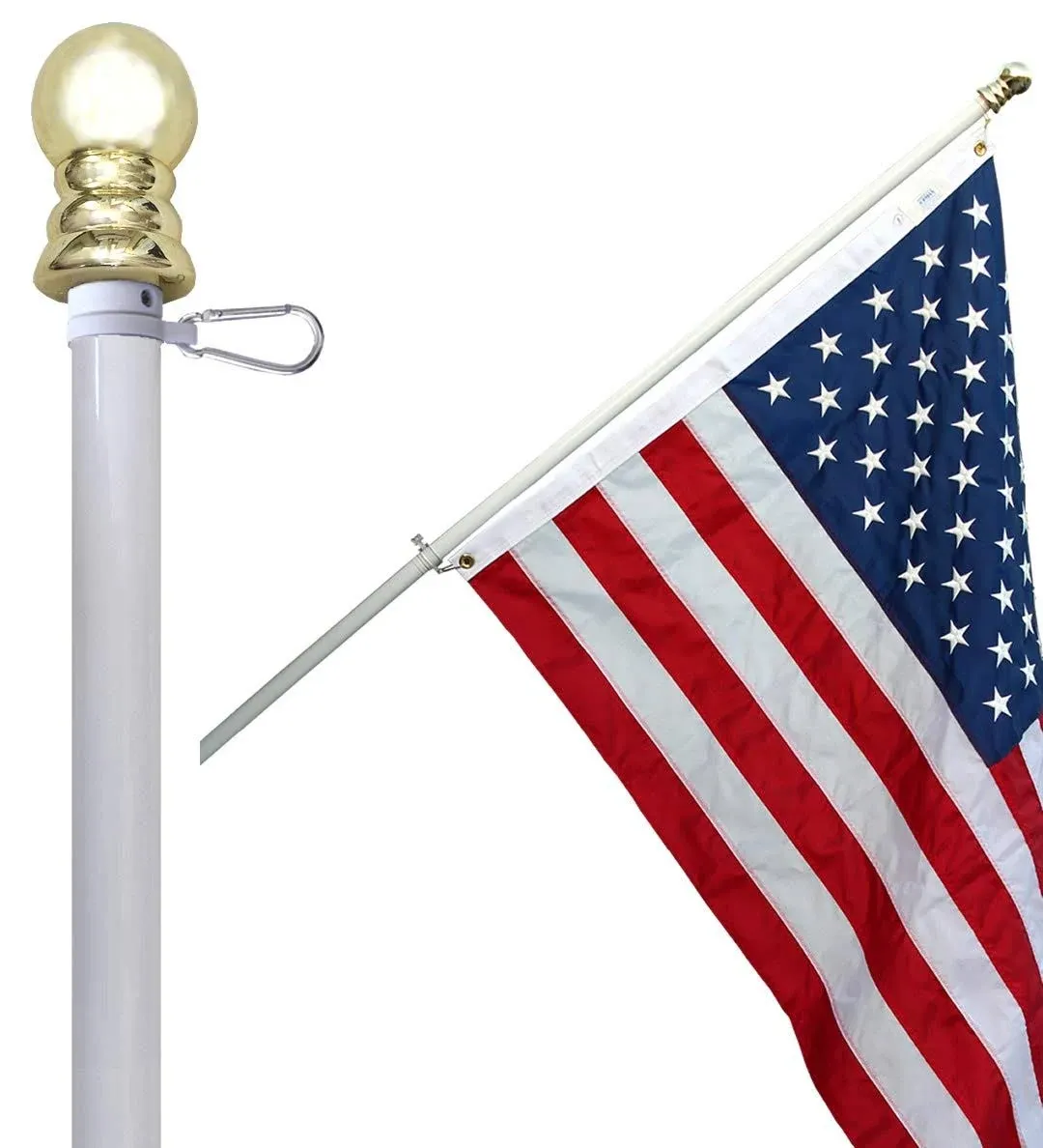 American Signature 6 Ft Heavy-Duty Aluminum Tangle Free Spinning Flag Pole with