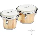 Bongos Drum for Kids Adults Beginner Bongos 7 in and 8 in Natural Wood Bongo Set