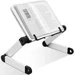 Book Stand Laptop Stand Adjustable Book Holder Tray with Page Paper Clips Ergonomic Multi Heights Angles Adjustable Cooking Bookstands for Textbook Recipe Magazine Laptop Tablet Portable