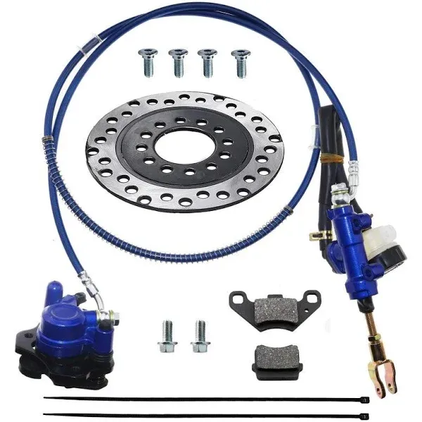 Pro Bat Rear Hydraulic Brake Assembly Caliper Master Cylinder Kit Disc Plate Pad ...