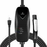 Lectron Level 1 Tesla Charger - 110V, 15 Amp, NEMA 5-15 Plug, 16 ft Extension Cord - Portable Electric Car Charger for Tesla - Compatible with All