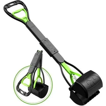 Timingila 33" Long Handle Portable Pet Pooper Scooper for Large and Small Dogs,High Strength Material and Durable Spring,Great for Lawns