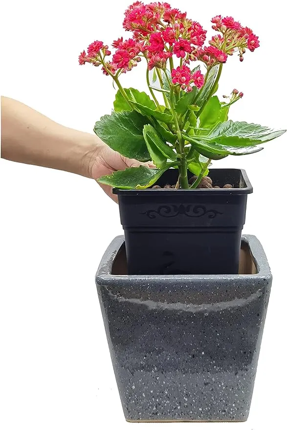 Cotta Planters Square Nursery Pot 15 Gallon Plastic Planters for Outdoor Indoor ...